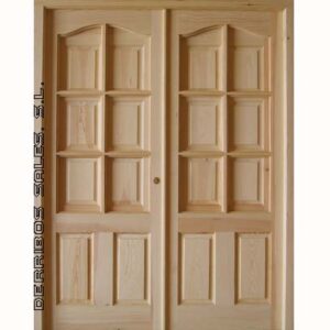 Puertas macizas de madera fabricadas en medidas especiales, para salón. Con fijo, o 2 hojas, con o sin montante, con o sin cerradura,...