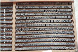 familias de letras, cajones, tampones, letras de caucho,...
