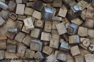 familias de letras, cajones, tampones, letras de caucho,...