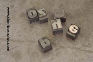 familias de letras, cajones, tampones, letras de caucho,...