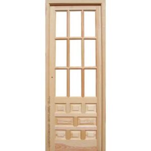 puerta de interior a cuarterones. castellana. maciza de madera