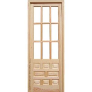 puerta de interior a cuarterones. castellana. maciza de madera