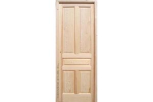 puerta de interior de madera maciza, modelo de 5 cinco cuarterones