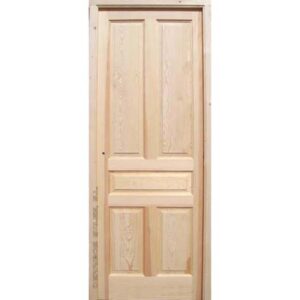 puerta de interior de madera maciza, modelo de 5 cinco cuarterones