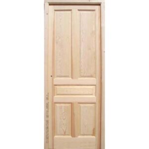 puerta de interior de madera maciza, modelo de 5 cinco cuarterones