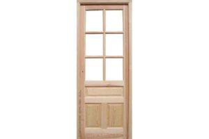 puerta de interior de madera maciza, modelo de 5 cinco cuarterones