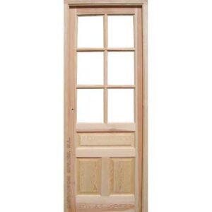 puerta de interior de madera maciza, modelo de 5 cinco cuarterones