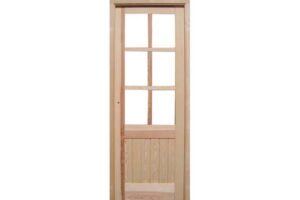 puerta de interior machiembrada de interior. De madera maciza